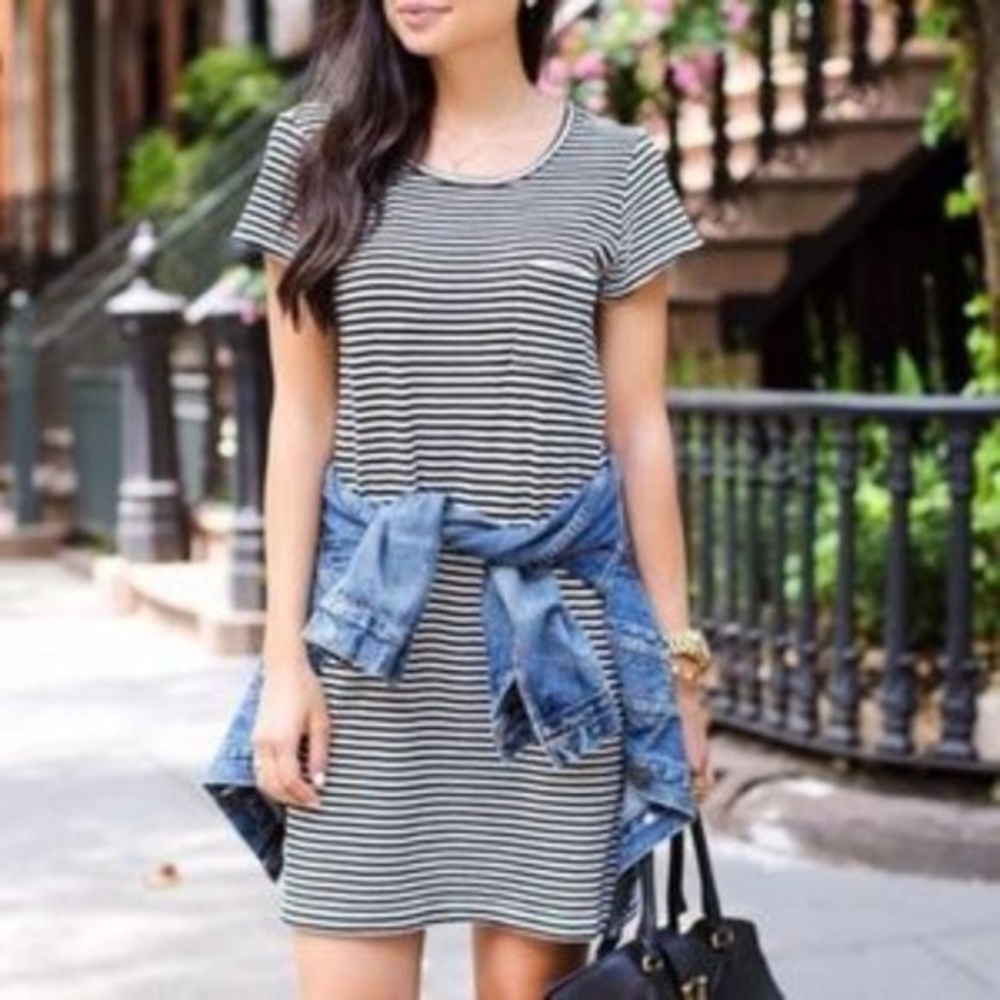 Joie Courtina Striped Cotton T Shirt Dress Size S - Picture 2 of 10